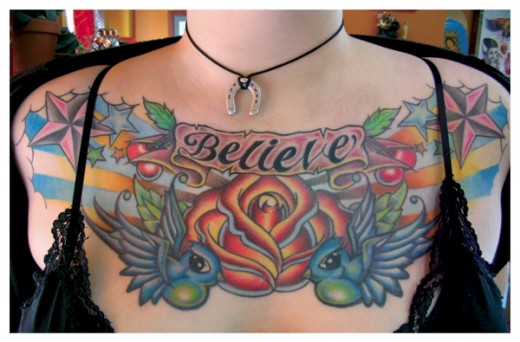 Boob Tattoo Designs for Girls