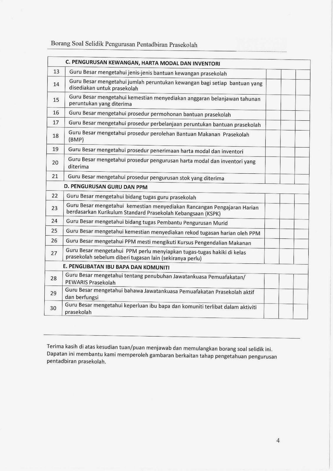 Contoh Soalan Soal Selidik Berkaitan Gangguan Bekalan Air 