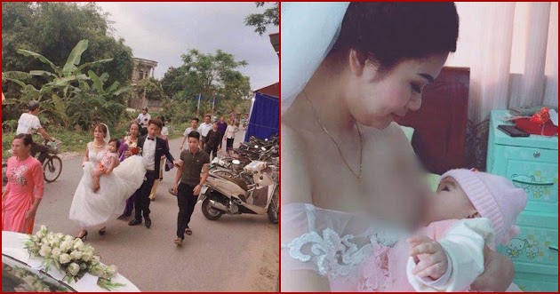 Viral Foto-foto Pengantin Wanita Luangkan Waktu Menyusi Bayinya, Menikah saat Anak Sudah Besar 