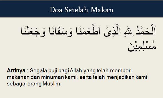 Doa Setelah Makan