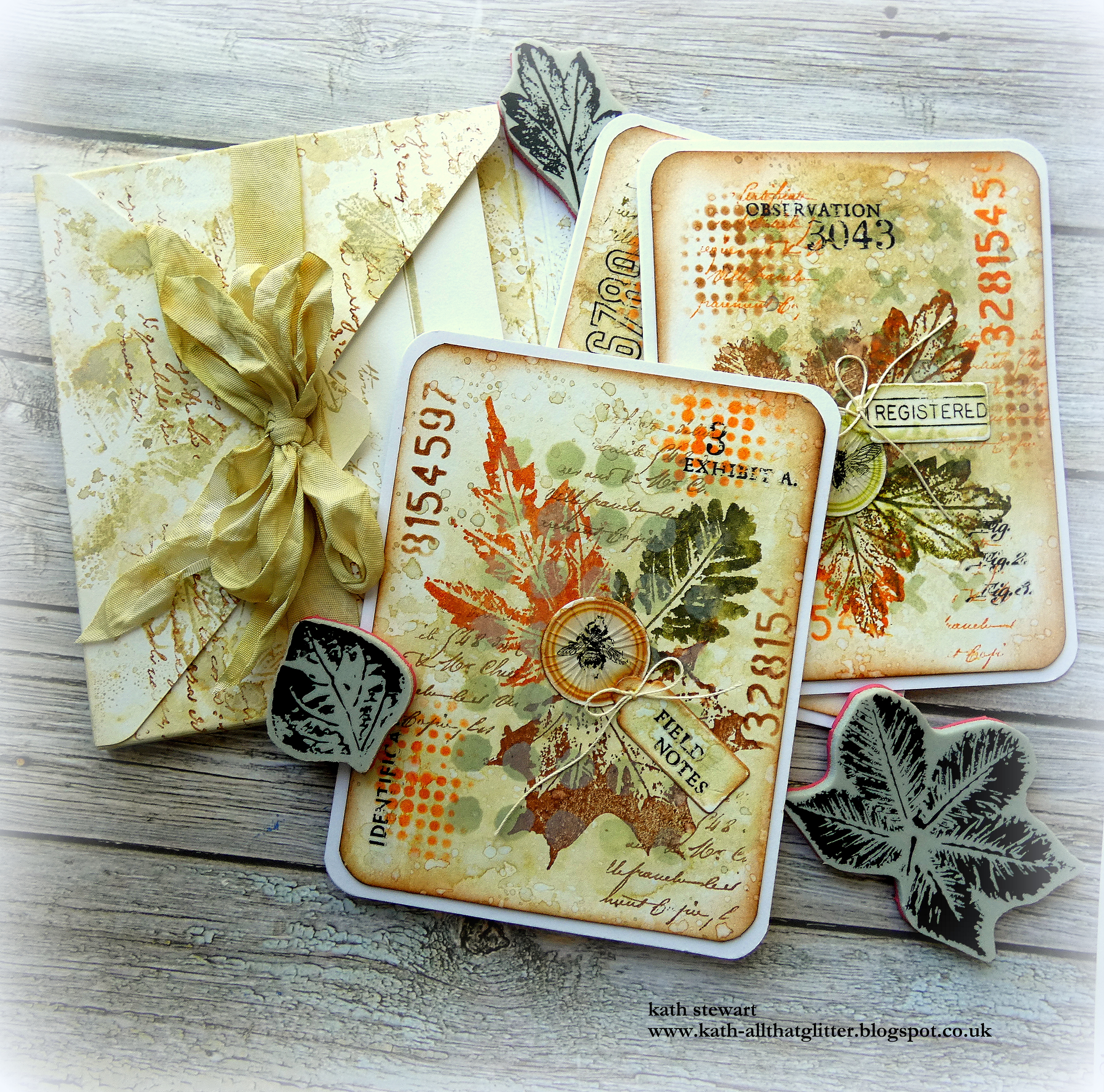 Autumn Leaves Clear Stamps MaryAnn Wise-Stitched Journaling Panels