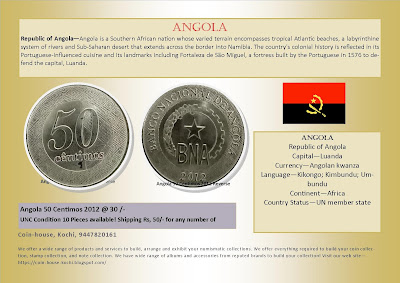 Angola 50 Centimos 2012 @ 30 /-