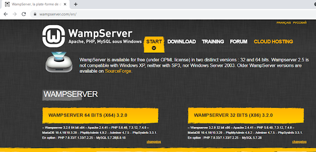 go to wamp server download page