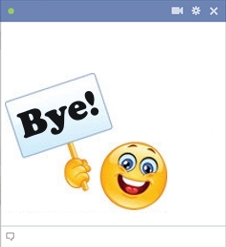 Say bye with this emoticon Bye Emoticon