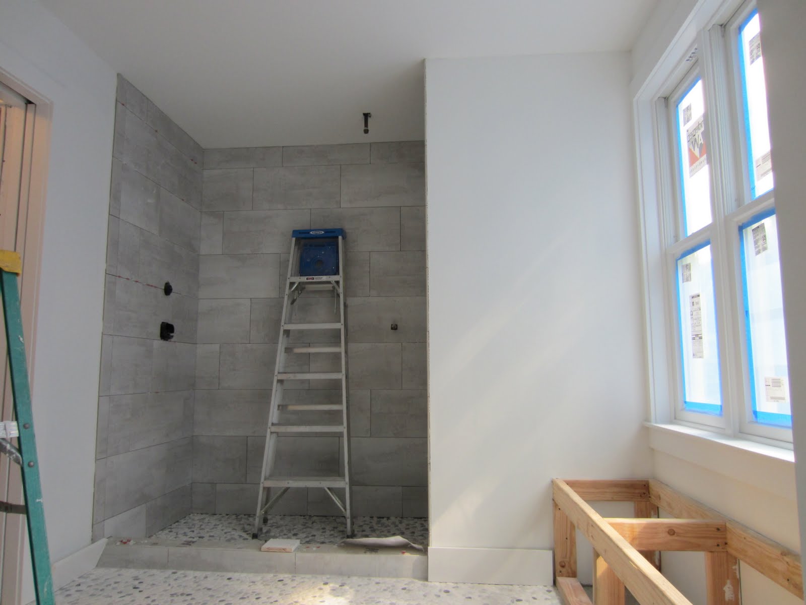 bathroom shower shelf Master Bathroom Progress