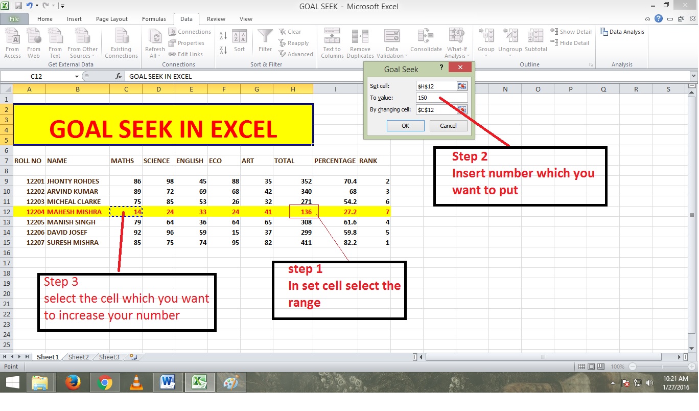 What If Analysis In Excel And How Goal Seek Data Table And Scenario Manager Work Mad About Computer