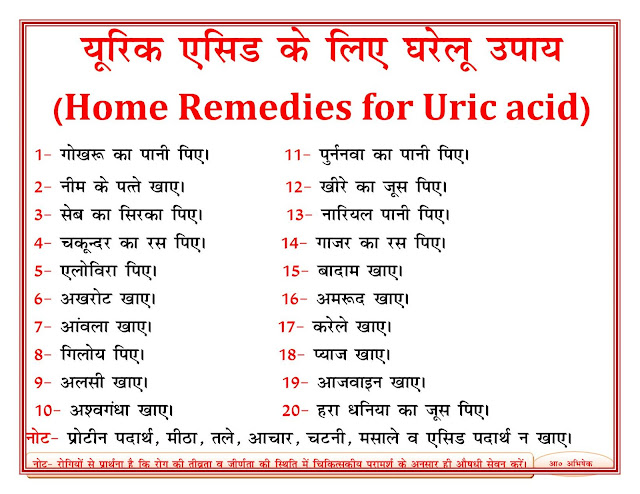 यूरिक एसिड, वातरक्त/गाउट (Gout)  के लिए घरेलू उपचार (Home Remedies for Uric acid, Gout)