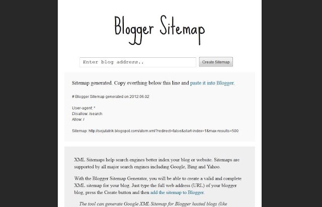 Membuat Sitemap Otomatis Ping Untuk Blogger