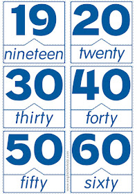 numbers in English flashcards