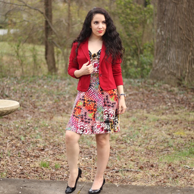 Burgundy Blazer and Dress