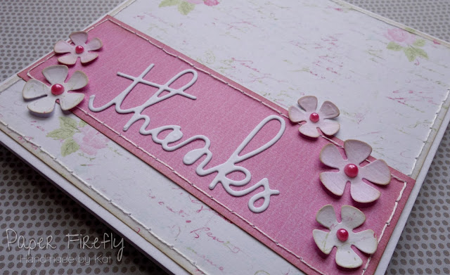 Pretty floral CAS thank you card 