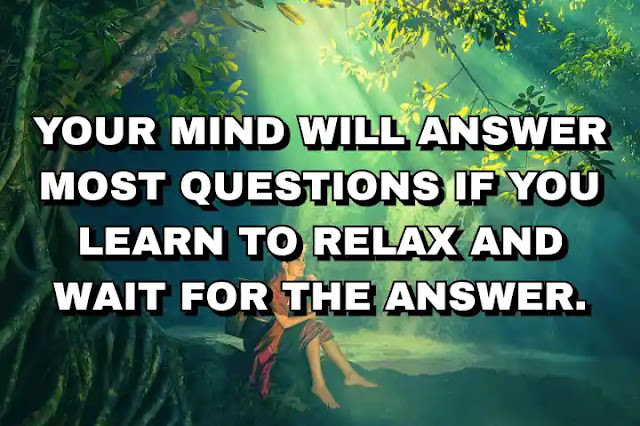 Your mind will answer most questions if you learn to relax and wait for the answer. William Burroughs