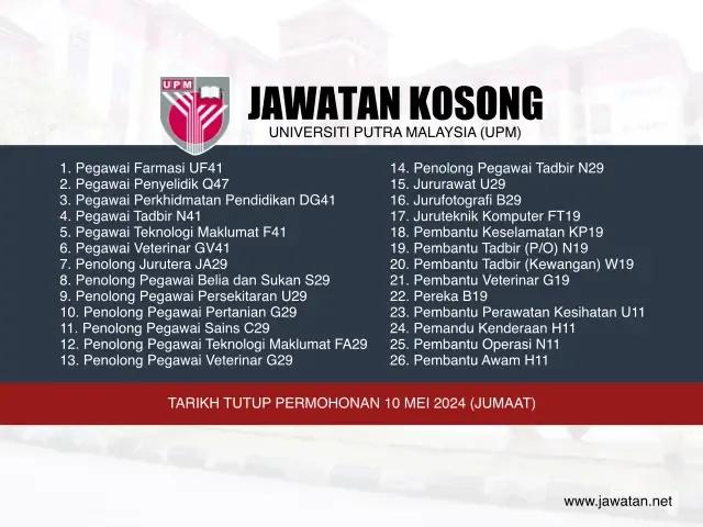 Jawatan Kosong UPM Mei 2024