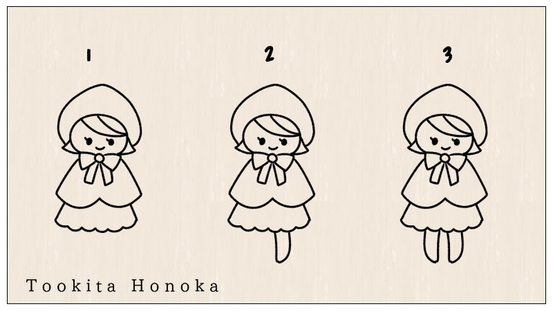 簡単かわいい 赤ずきんちゃんのイラストの描き方 手書き ボールペン 手帳用 遠北ほのかのイラストサイト