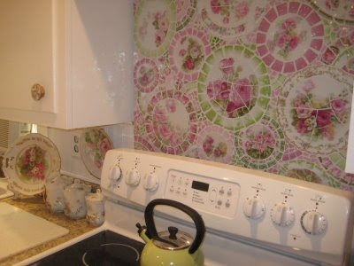 French Country Kitchen Backsplash on My Heart S Ease  Pink Saturday  Painted Cottages   A Magical Back