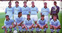 REAL CLUB CELTA DE VIGO - Vigo, Pontevedra, España - Temporada 1995-96 - Alejo, Patxi Salinas, Tárraga, Berges, Desio y Prats; Aguirrechu, Eusebio, Ratkovic, Gudelj y Carlos - F. C. BARCELONA 3 (Cuéllar y Óscar 2), REAL CLUB CELTA DE VIGO 2 (Alejo y Gudelj) - 19/05/1996 - Liga de 1ª División, jornada 41- Barcelona, Nou Camp - El  CELTA de Vigo se clasificó en 11ª posición en la Liga de 1ª División, bajo la batuta de Fernando Castro, que en la jornada 8 sustituyó a Carlos Aimar