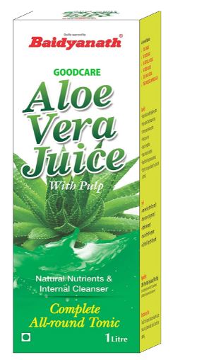 Baidyanath Aloe Vera Juice with Pulp - An All-Round Tonic for Skin and Hair - 1L