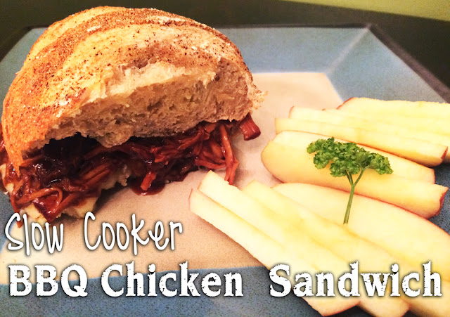easy slow cooker crock pot chicken bbq sandwiches with bourbon and apricot preserves