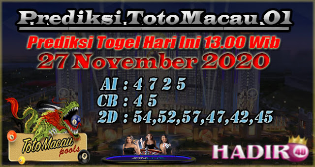 PREDIKSI TOTO MACAU01 27 NOVEMBER 2020