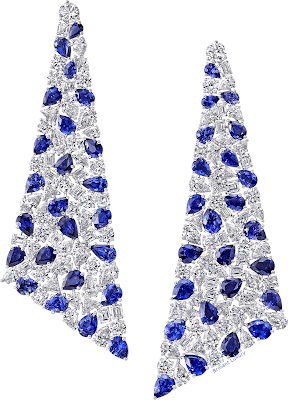 ♦Graff blue sapphire diamond earrings #pantone #jewelry #blue #brilliantluxury