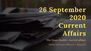 26 September 2020 latest daily current affairs | daily 71.