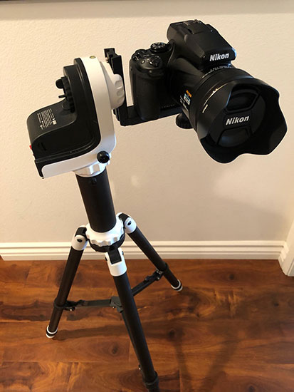 Superzoom Nikon camera mounted on Sky-Watcher mount (Source: Palmia Observatory)