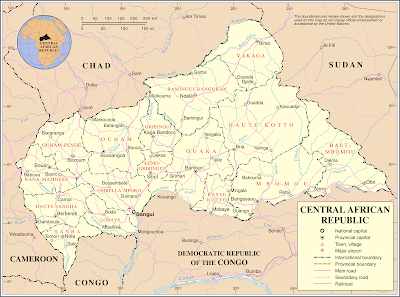 República Centro Africana | Mapas Geográficos da República Centro Africana