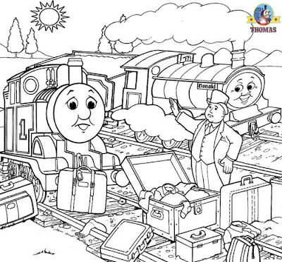 Scottish twin engines Donald and Douglas Thomas the train coloring pages for kids picture printables