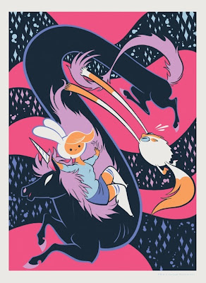 Mondo x Cartoon Network “Fionna with Lord Monochromicorn and Cake” Adventure Time Screen Print by Tiny Kitten Teeth