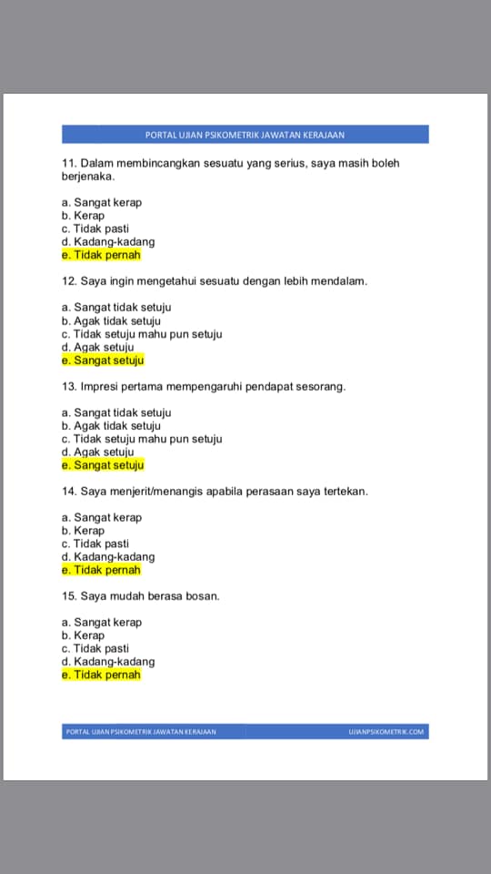 Contoh Soalan Psikometrik SPA 2019 - Informasi Inovareka