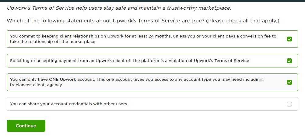 Upwork Terms of Service