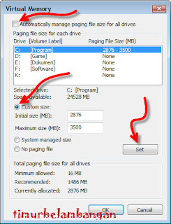 Cara Menambah Virtual Memori Pada Windows 7