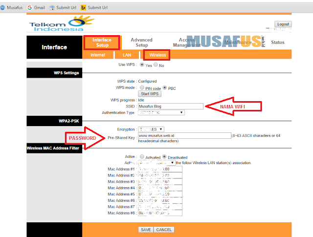 Mengganti Username Dan Password Wifi