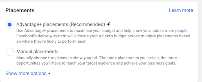 PALCEMENT FOR FACEBOOK AD CAMPAIGN