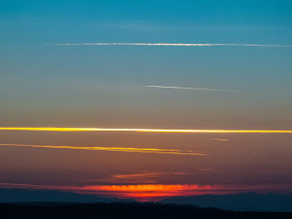 The sunset creating a rainbow colored sky