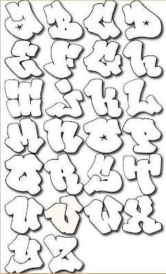 Sketch Graffiti Alphabet "Harfleri" on Bubble Letters A - Z