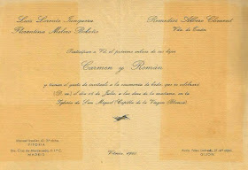 Invitación de la boda de Román Torán