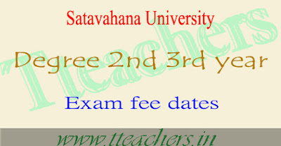 Satavahana university degree 2nd 3rd year fee structure & last date 2016-2017