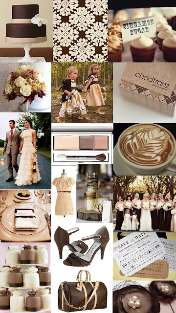 Chocolate Brown and Cream Wedding Color Inspiration Board