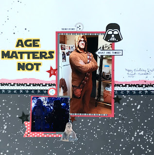 Star wars scrapbook layout featuring Simple Stories - Freckled Fawn - Heidi Swapp and the silhouette cameo