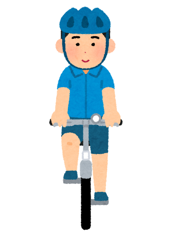 前から見た自転車に乗る人のイラスト かわいいフリー素材集 いらすとや