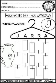 atividades para alfabetização, formação de palavras