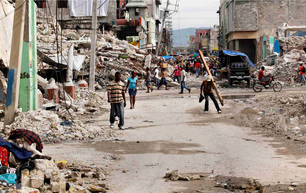 street after an earthquake