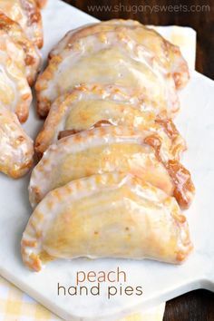 Dessert is ready in 30 minutes with these Glazed Peach Hand Pies! The flaky crust and spicy cinnamon filling are the perfect combo in a hand pie, plus they're baked not fried!