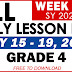 GRADE 4 DAILY LESSON LOG (Quarter 4: WEEK 3) MAY 15-19, 2023