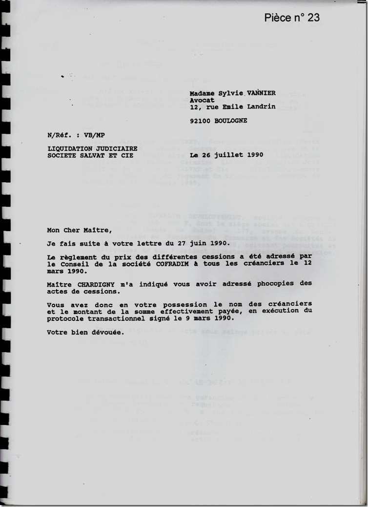 23)_Lettre_du_26_07_1990_de_Me_BECHERET_à_Me_VANNIER