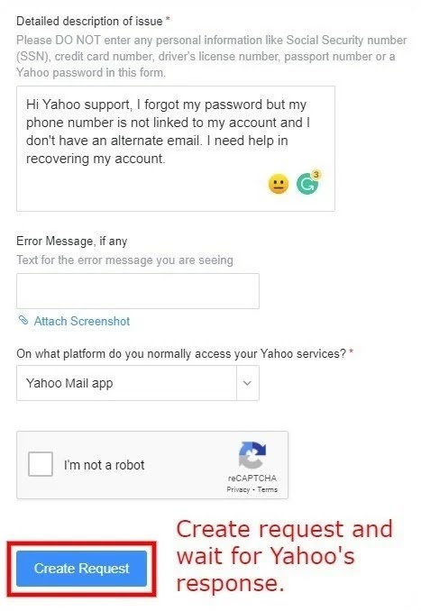 إستعادة إيميل ياهو من خلال الاتصال بفريق الدعم Yahoo Support