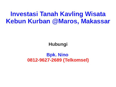 Investasi tanah kavling di makassar wisata kebun kurban