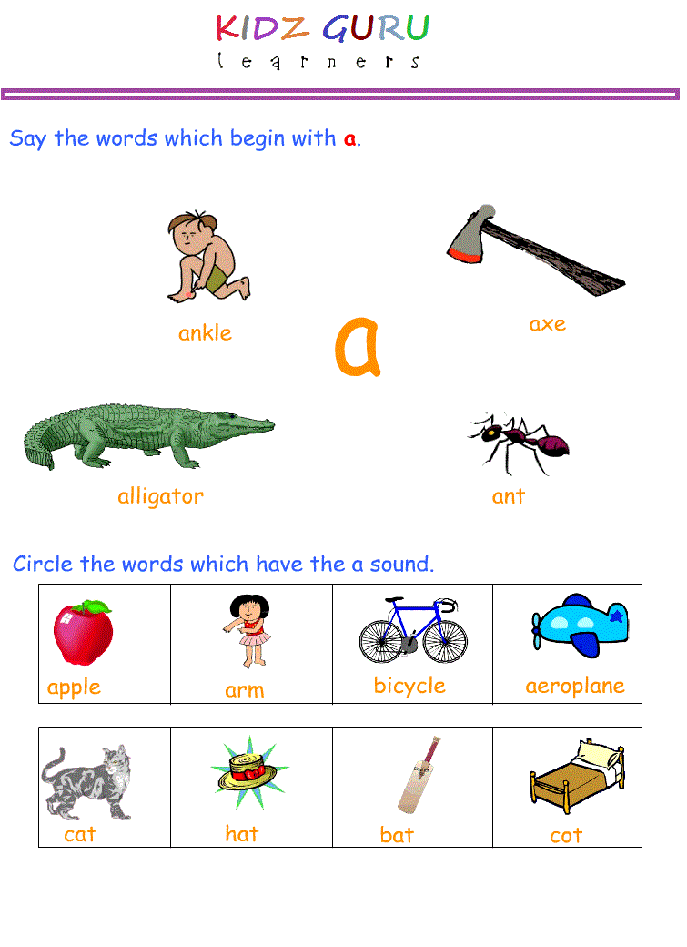 KIDZ GURU : Printable -- Alphabets ( A - Z ) Activity Sheets