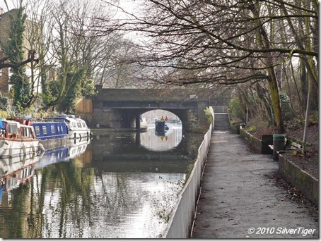 A barge approaches the Danbury Road bridge